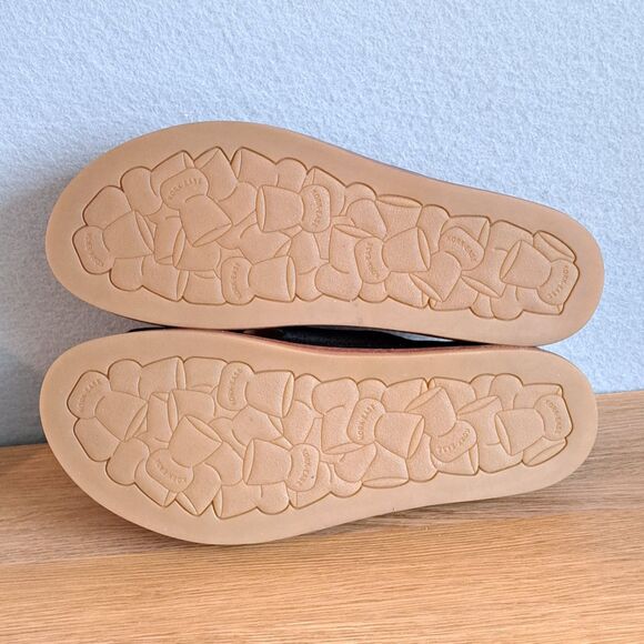 Kork-Ease Tutsi Women’s 9 Black Leather Slip-On Sandals Low Wedge Summer Comfort - Picture 7 of 10